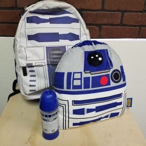 R2D2 backpack with hoody, pillow and tumbler set